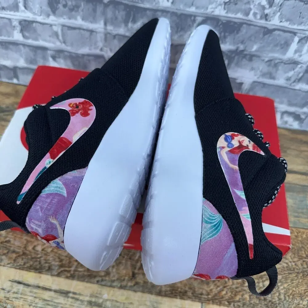 Nike Roshe One Black The Little Mermaid Custom 844994-002 Womens Size 6.5 New